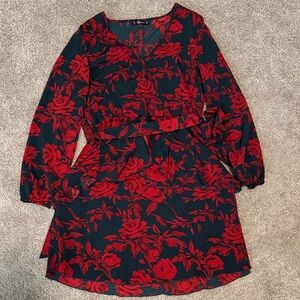 August Red Floral Dress